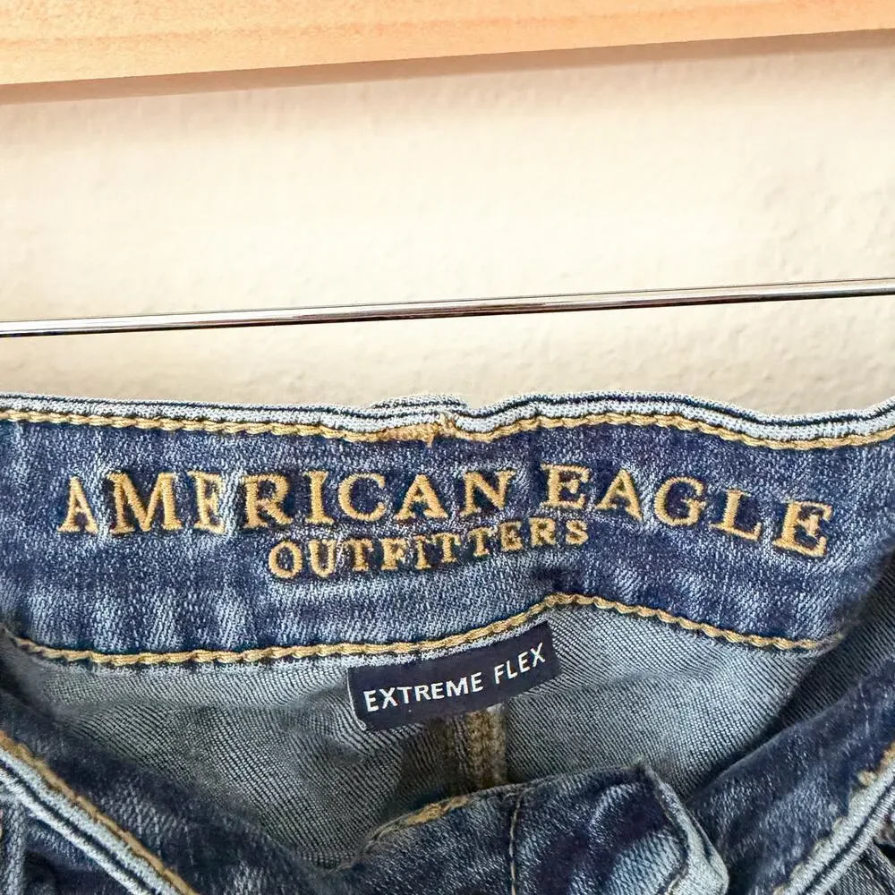American Eagle Original Straight Extreme Flex Jeans Medium Wash 31x30 Stretch